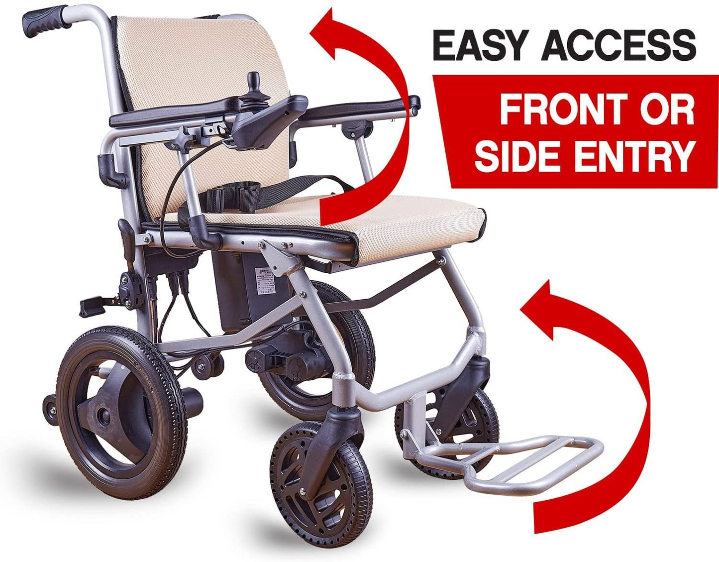 KANO (Green) -Foldable Electric Wheelchair, Travel Size, User-Friendly