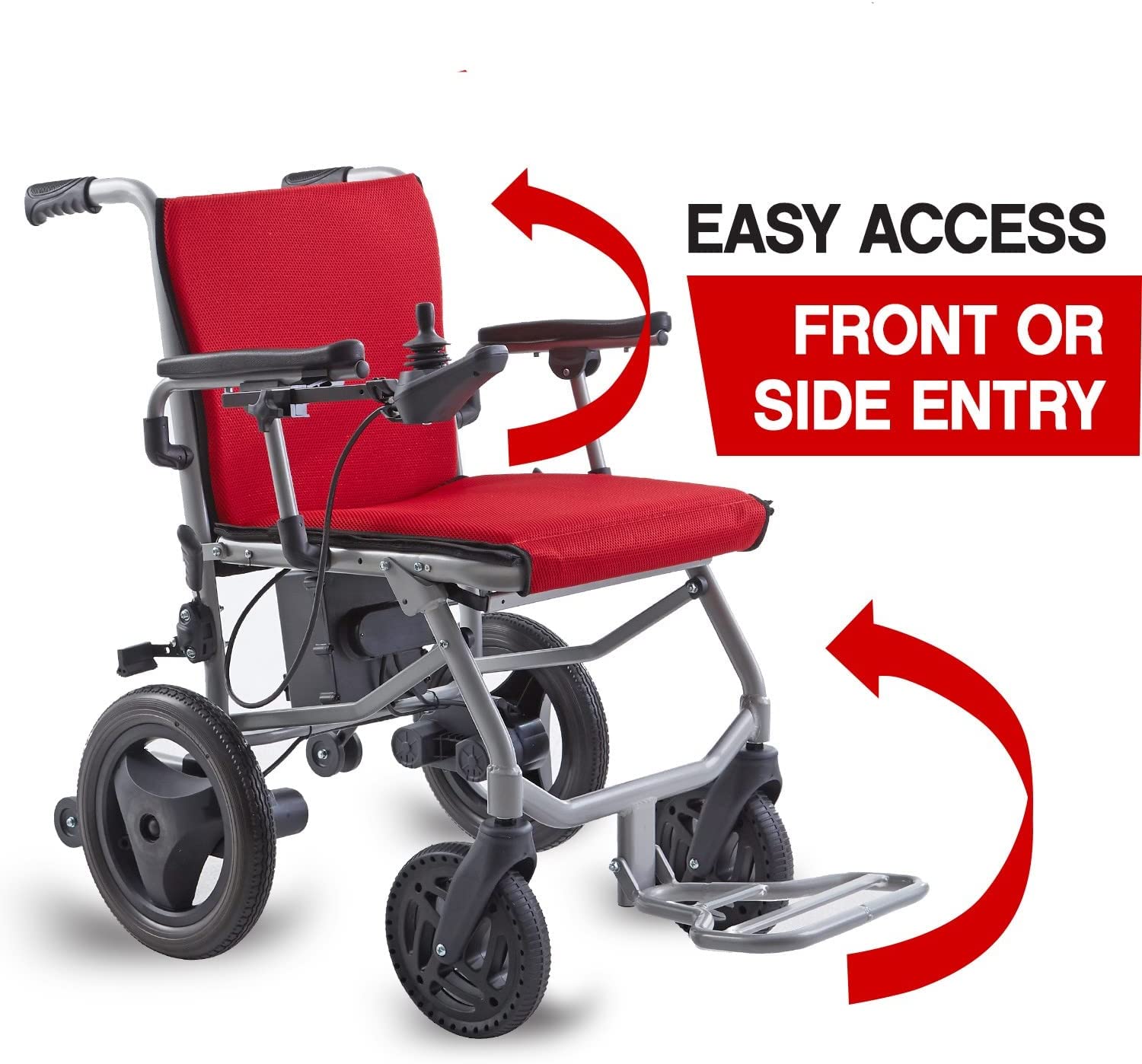 KANO-World's Lightest (only 35lbs) Foldable Electric Wheelchair, Travel Size, User-Friendly