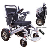 WOLF (Silver) - Folding Lightweight Heavy Duty Electric Wheelchair 330 lbs Max Load-500W-13 Miles