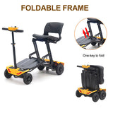 LYNX REMOTE (Yellow)- Auto Folding Mobility Scooter for Adults, Long Range 15 miles