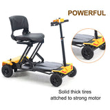 LYNX REMOTE (Yellow)- Auto Folding Mobility Scooter for Adults, Long Range 15 miles
