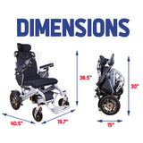 SHAWK (Silver)-Reclining Folding Lightweight Electric Wheelchair 500W Motor,330 lbs-13 miles