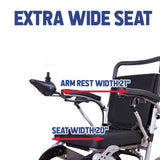 TIGER (Silver)-Folding Lightweight Heavy Duty Electric Wheelchair 330 lbs Max Load-500W-13 Miles