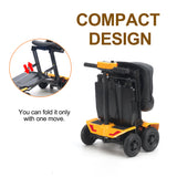 LYNX REMOTE (Yellow)- Auto Folding Mobility Scooter for Adults, Long Range 15 miles