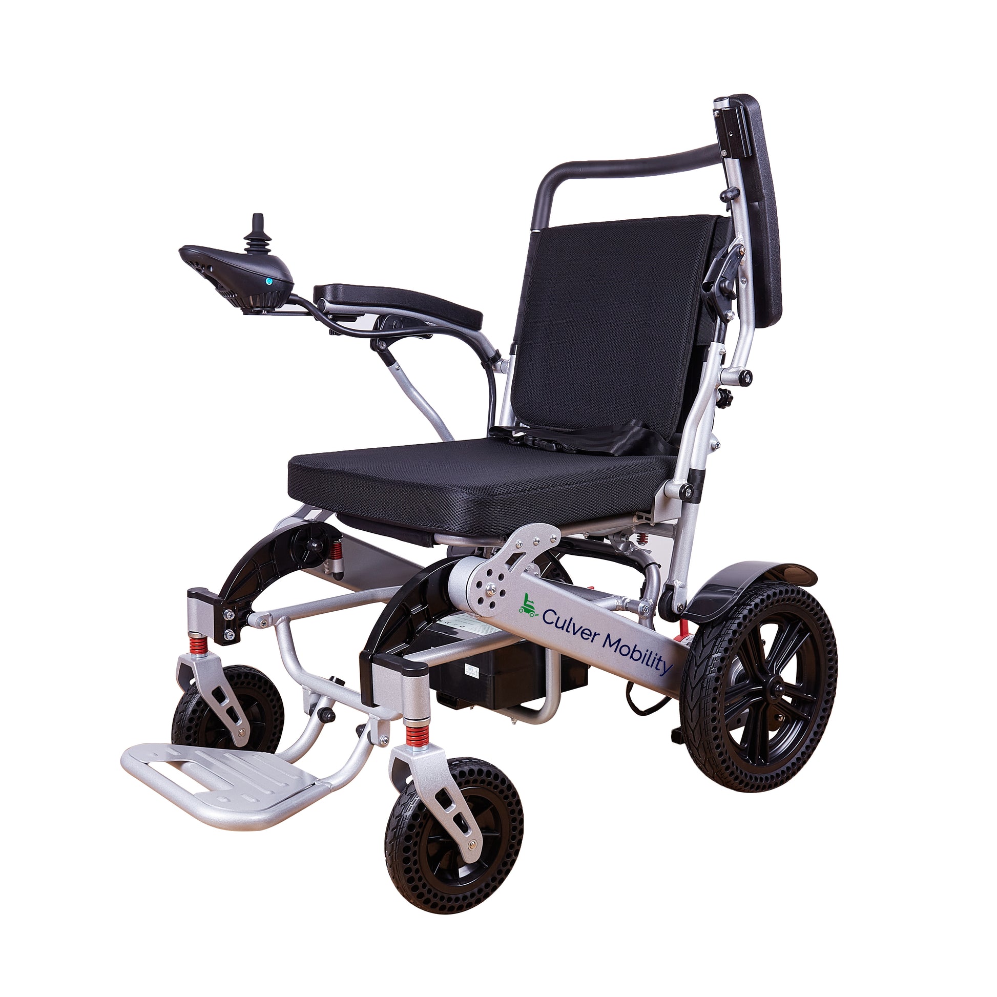TIGER (Silver)-Folding Lightweight Heavy Duty Electric Wheelchair 330 lbs Max Load-500W-13 Miles