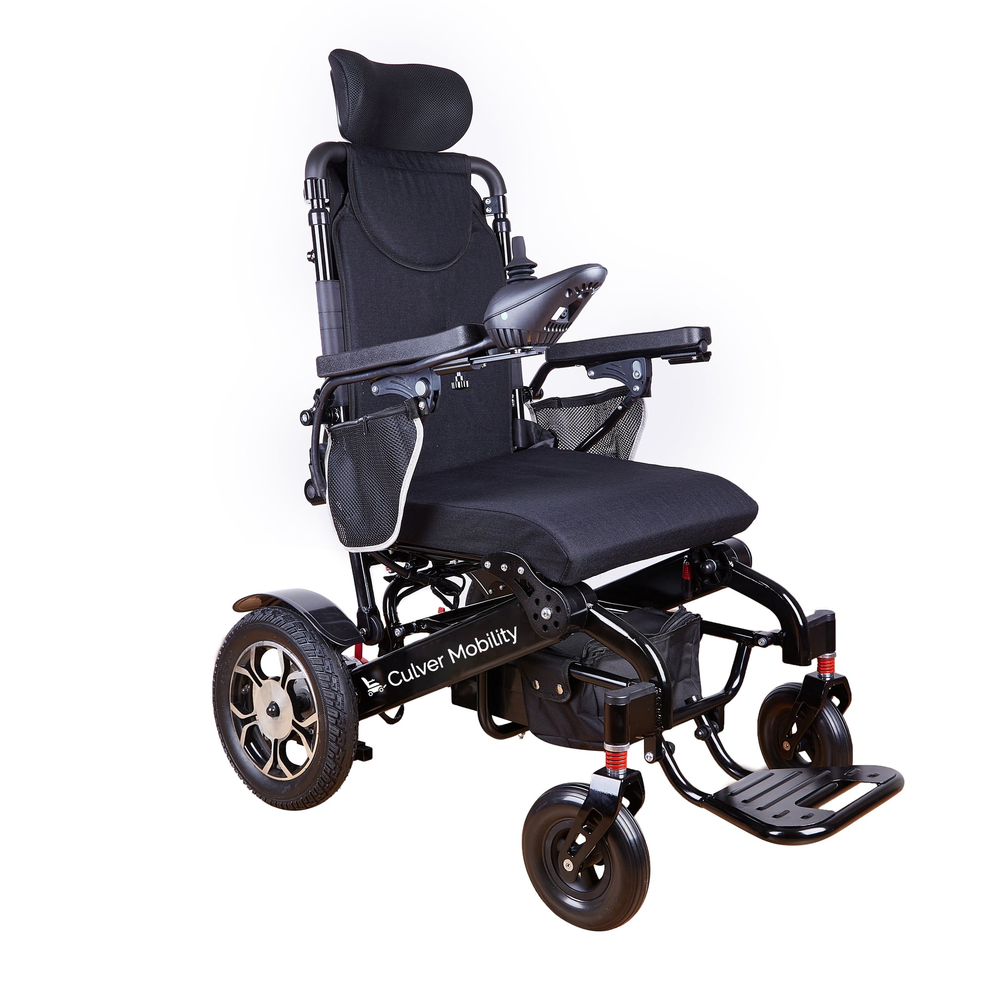SHAWK (Black)-Reclining Folding Lightweight Electric Wheelchair 500W Motor,330 lbs-13 miles
