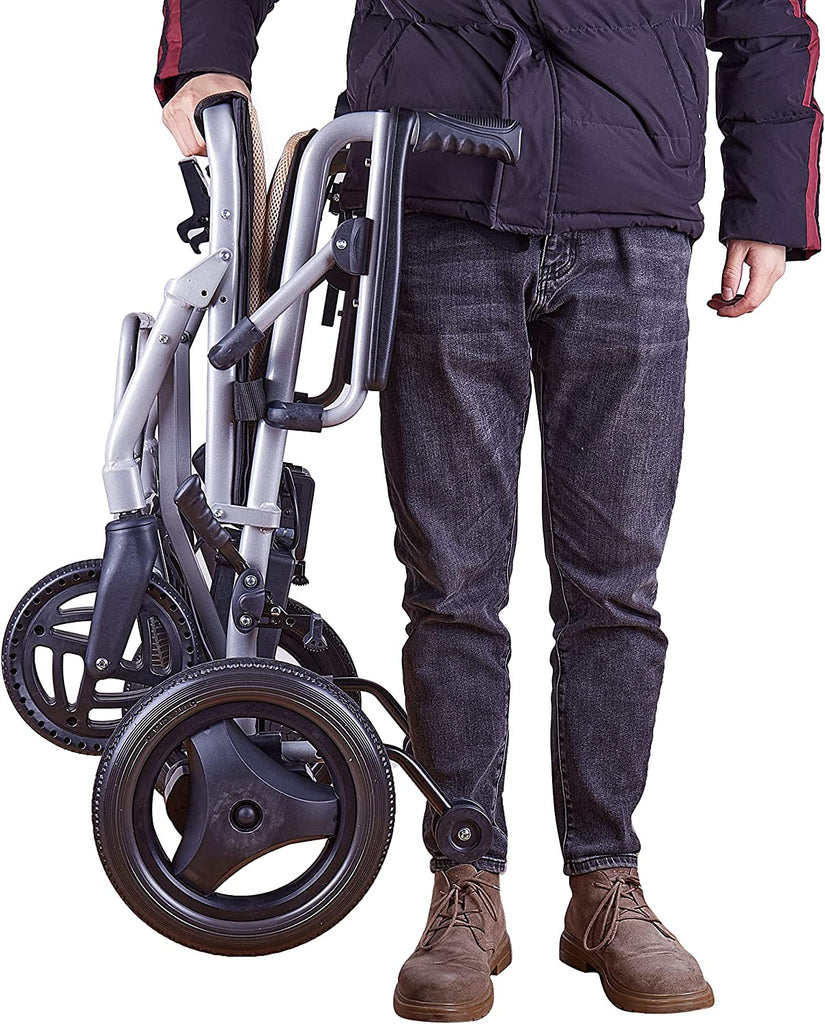 Folding Lightweight Electric Wheelchair KANO (Blue) Travel Size