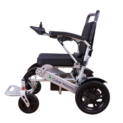 TIGER (Silver)-Folding Lightweight Heavy Duty Electric Wheelchair 330 lbs Max Load-500W-13 Miles